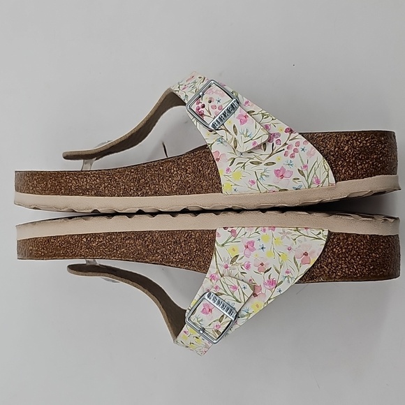 Birkenstock Women's Gizeh Vegan Birko-Flor Watercolor Flower White 38 R - Picture 6 of 7